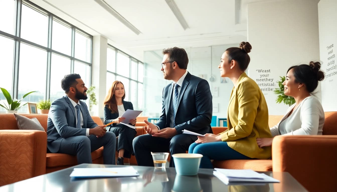Engaging session with a business coach near me fostering productive discussions.