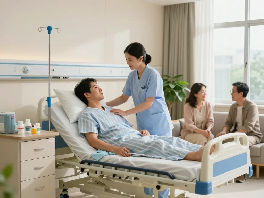 giường bệnh nhân supporting patient recovery in a warm hospital environment