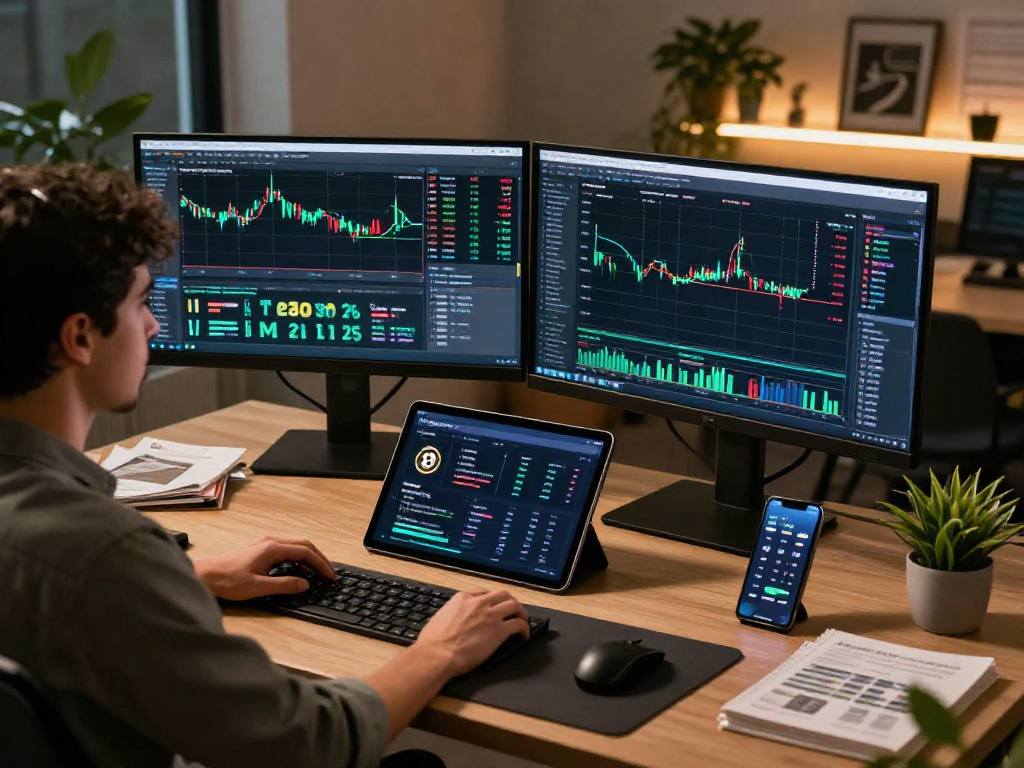 MetaTrader 5 官网的加密交易工作环境，展示外汇和区块链分析的现代化桌面设置。