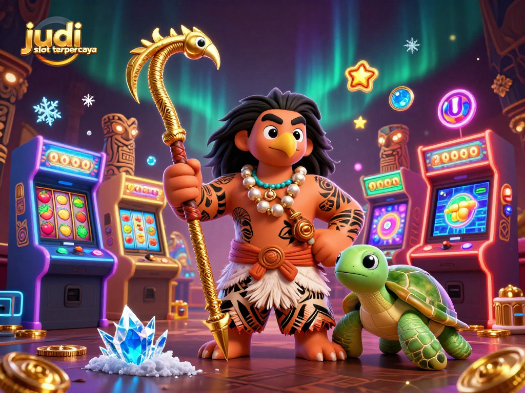 Menangkan jackpot di judi slot terpercaya dengan ilustrasi permainan kasino yang penuh warna.