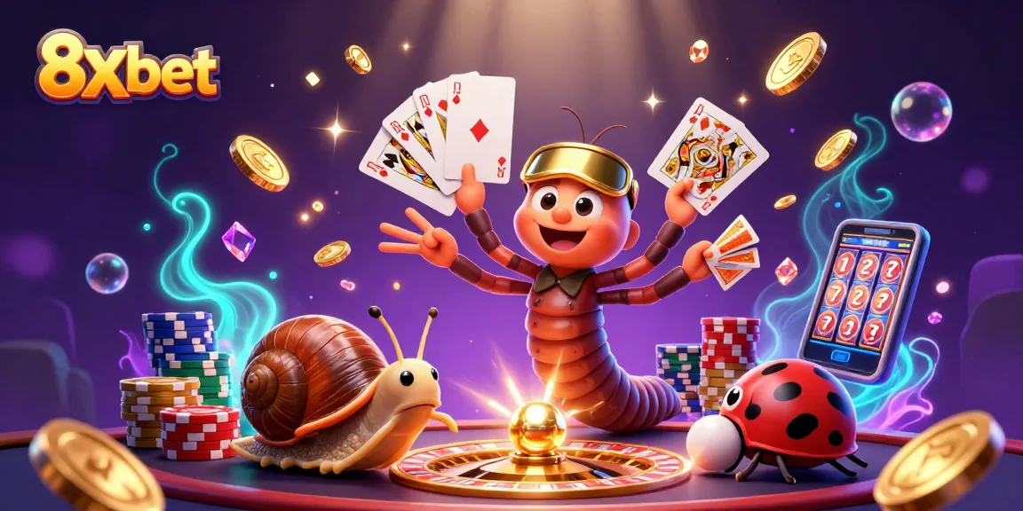 Play thrilling games with 8x bet as a cheerful cartoon millipede dealer and high-stakes snail enhance the excitement.