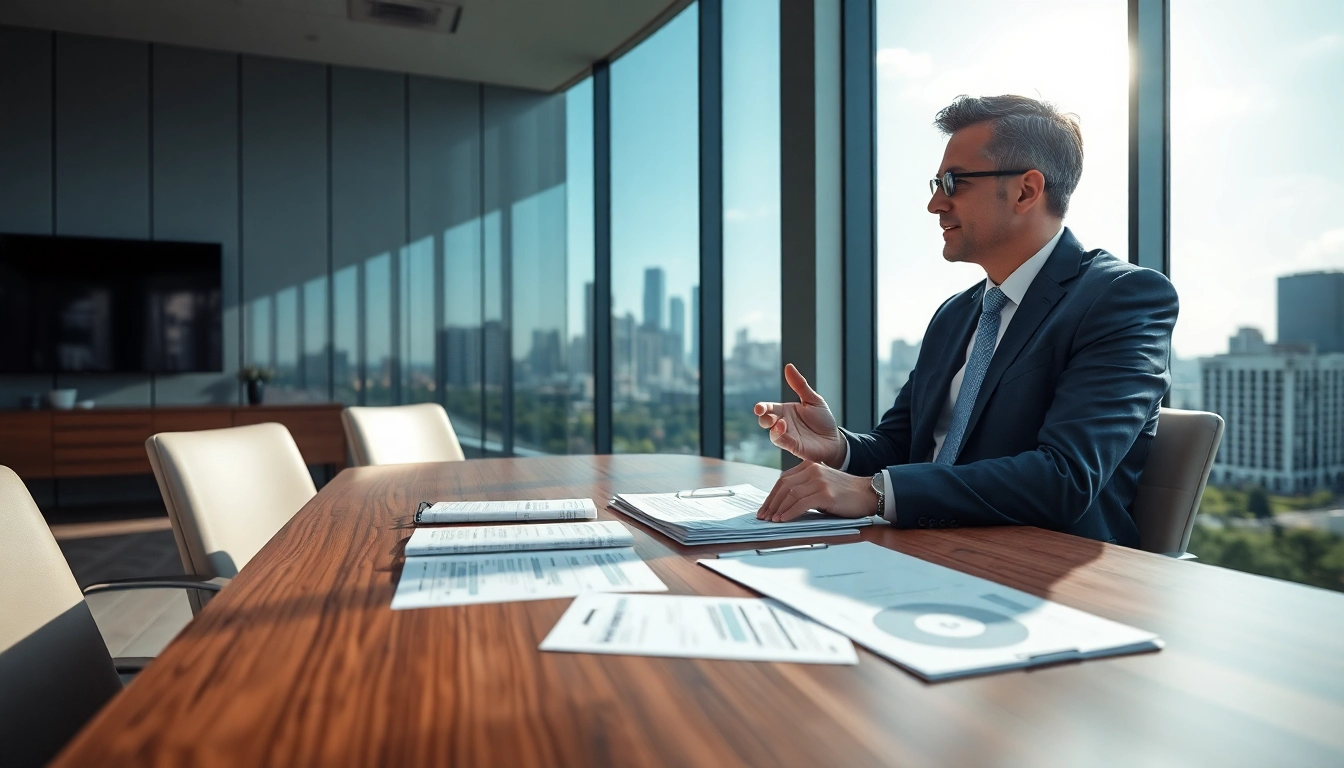 Engaging professional discussing investment management San Antonio strategies in a modern office.