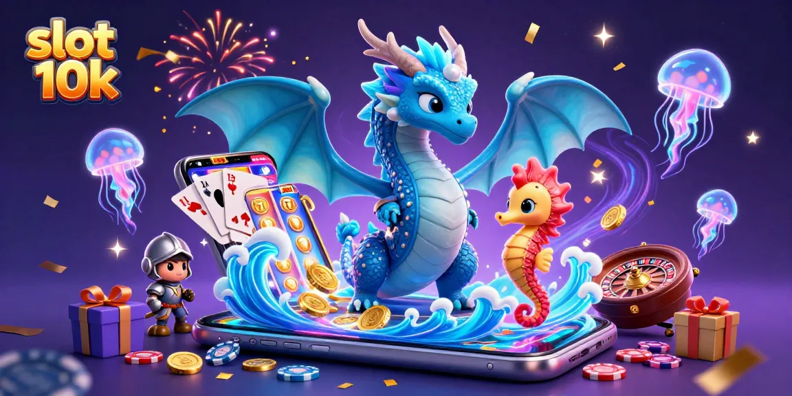 Play the exciting slot 10k game with vibrant characters, golden coins, and action-packed animations
