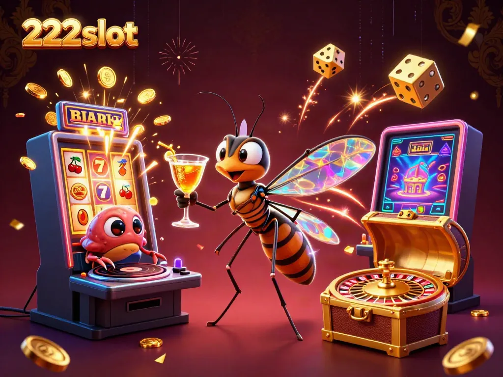 Visualisasi dinamis dengan karakter 222slot menampilkan peluang jackpot dan pengalaman kasino menarik.
