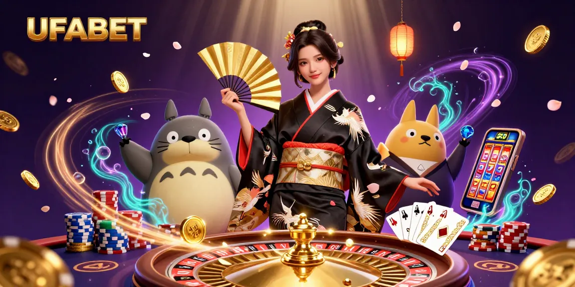 Experience thrilling wins at UFABET with elegant gaming elements in a captivating 3D illustration