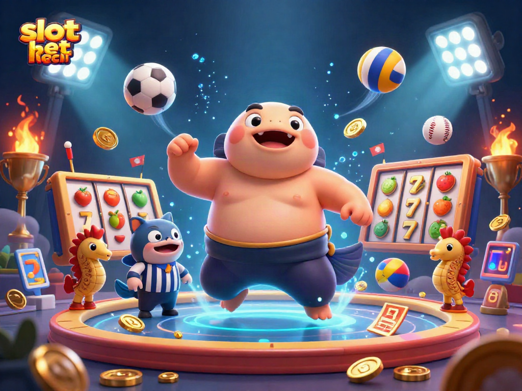 Engage with the exciting slot bet kecil featuring a vibrant fugu surrounded by dynamic casino elements.