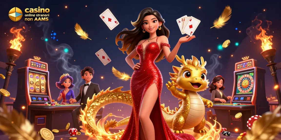 Vivi l'emozione dei casino online stranieri non AAMS con la nostra scena coinvolgente e festosa di giochi e personaggi.