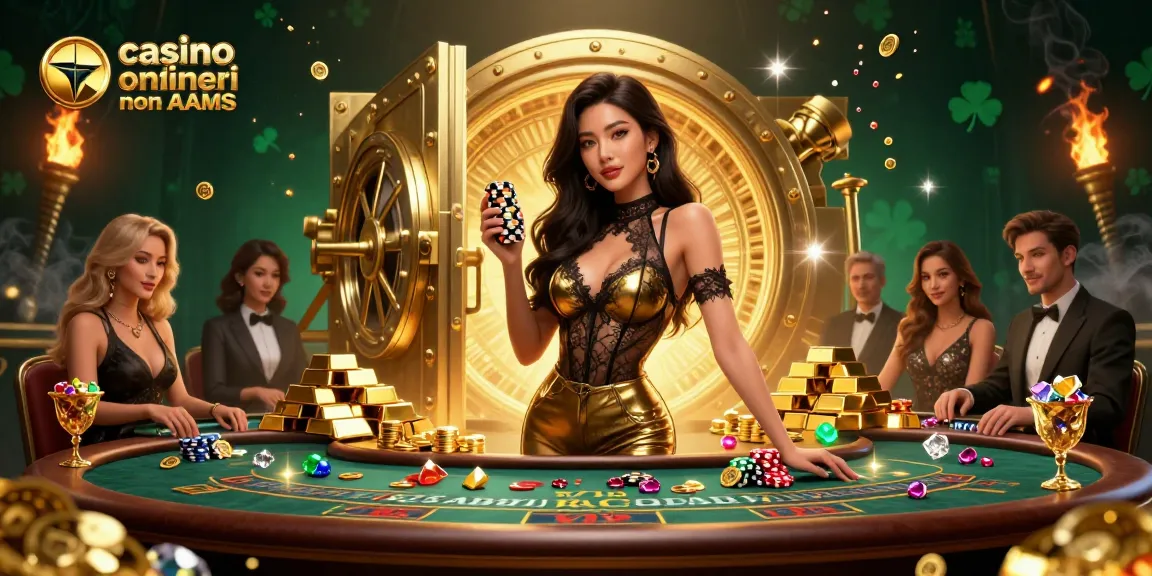 Scena glamour a un tavolo VIP di baccarat che presenta temi di casinò online stranieri non AAMS con fiches di alto valore e gioielli.