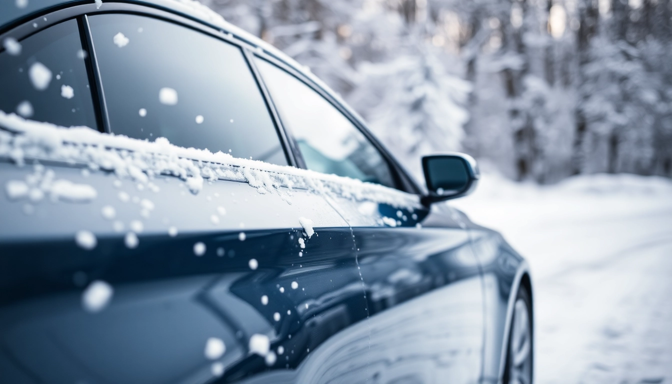 Ensure winter car protection Chattanooga with a meticulously detailed vehicle in a snowy scene.