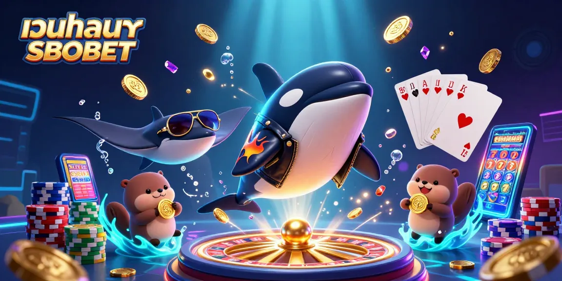 Experience thrilling gameplay with เว็บแทงบอล SBOBET featuring dynamic characters in a vibrant casino scene.