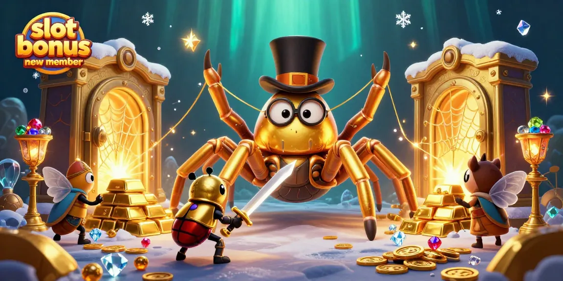 Engage with the exciting slot bonus new member offers amidst vibrant 3D casino characters and treasures.