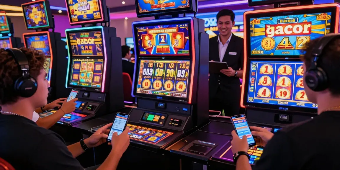 Engaging players enjoying situs gacor experience on mobile devices with vibrant graphics.