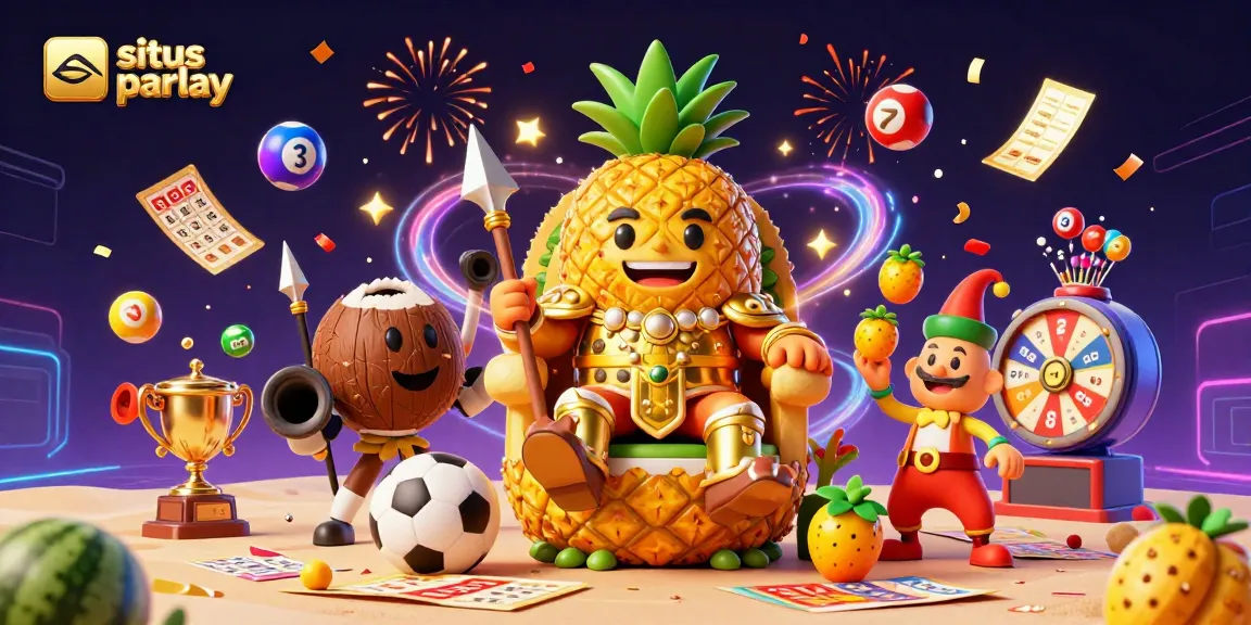 Embrace situs parlay betting with vibrant characters and dynamic casino elements celebrating wins.