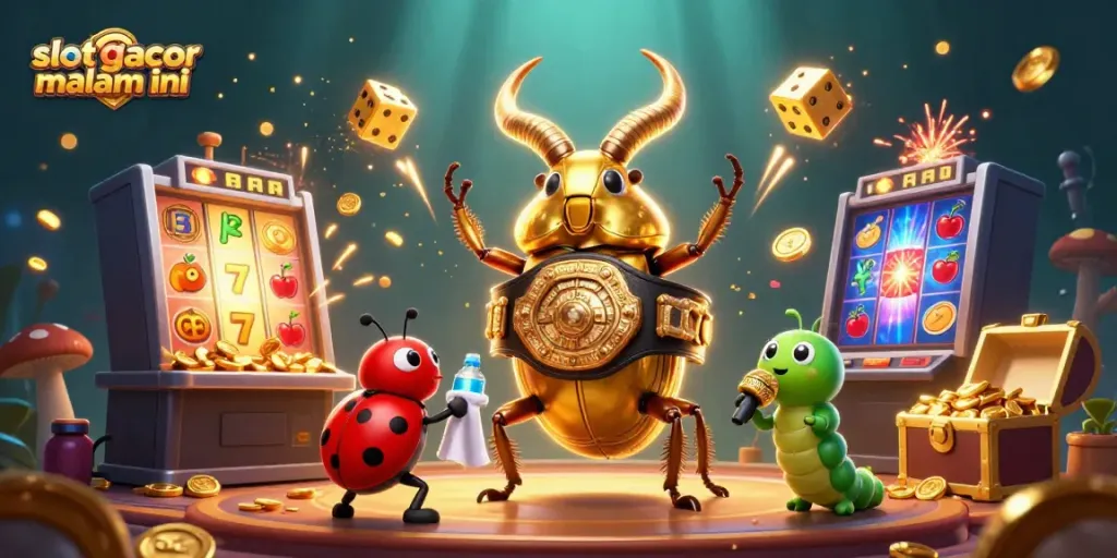Mengungkap slot gacor malam ini dengan ilustrasi menarik seputar jackpot dan karakter unik.