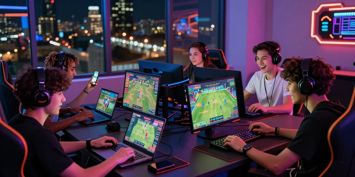Engaged gamers at an online betting platform, 瞭解內容 about gaming strategies.