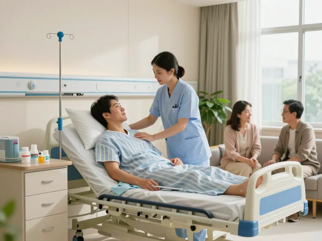 giường bệnh nhân supporting patient recovery in a warm hospital environment