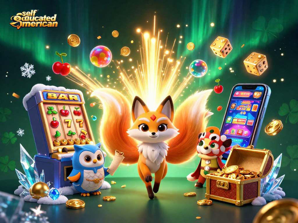Experience winning at selfeducatedamerican's vibrant casino, with colorful characters and dynamic slots.