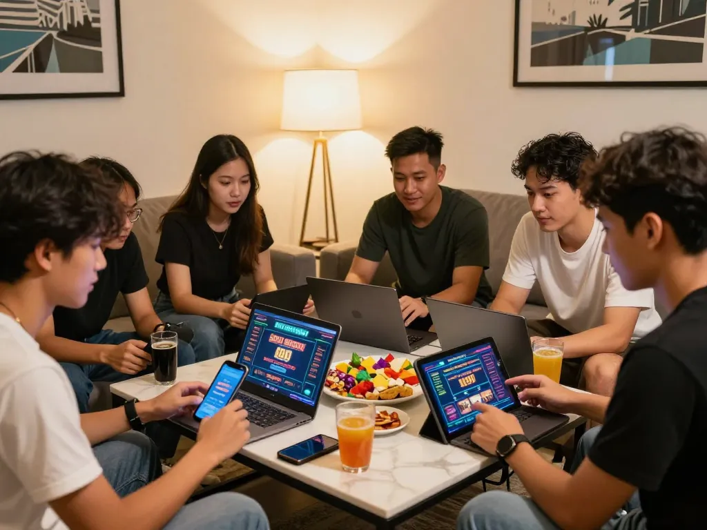 Langkah-langkah permainan situs gacor dengan teman-teman yang merencanakan dan menikmati permainan slot online.
