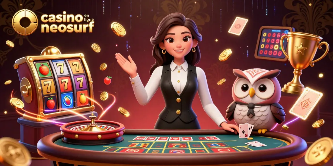 Participez à un gameplay passionnant sur casino en ligne neosurf avec un croupier élégant et des éléments vibrants.