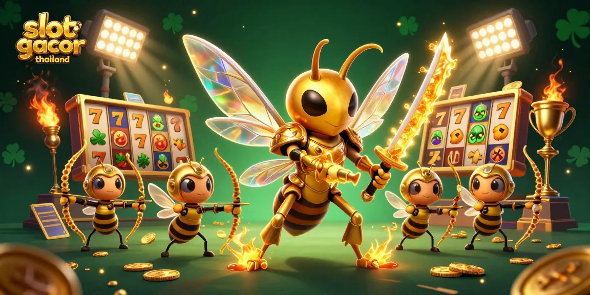 Engage with slot gacor thailand through vibrant 3D illustration populated by dynamic slot machines.