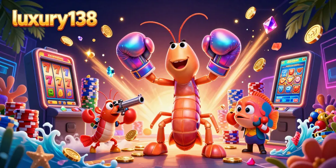 Engage with luxury138 by spinning slot reels and winning big, featuring vibrant casino characters and effects.