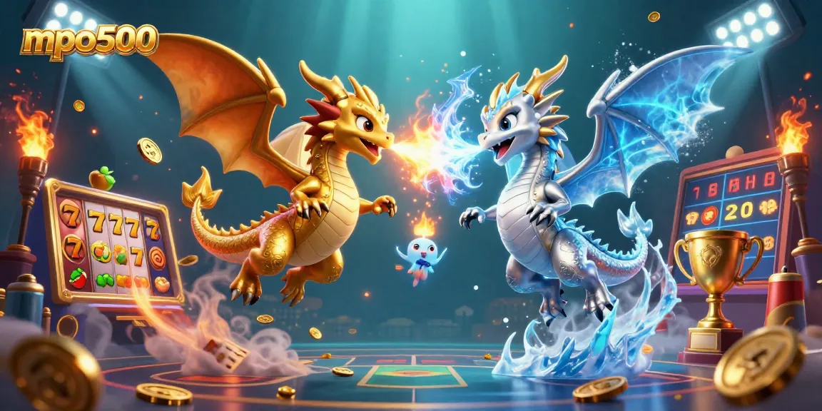 Experience winning at mpo500 with dynamic slot games, dragons, and vibrant casino elements.