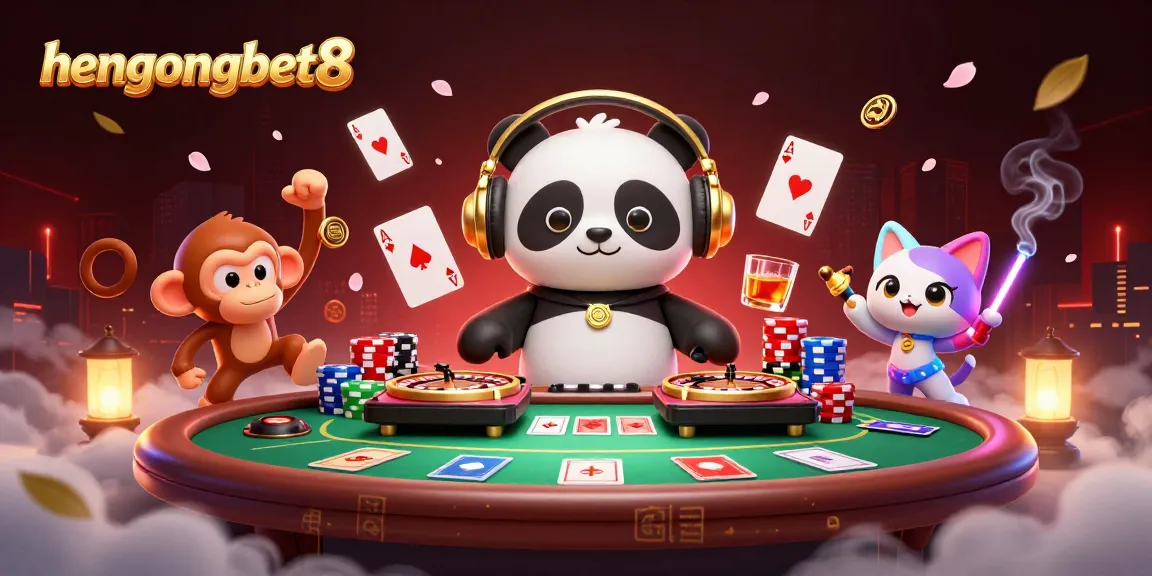 Engage in thrilling experiences at hengongbet8 with vibrant characters in a lively casino scene.