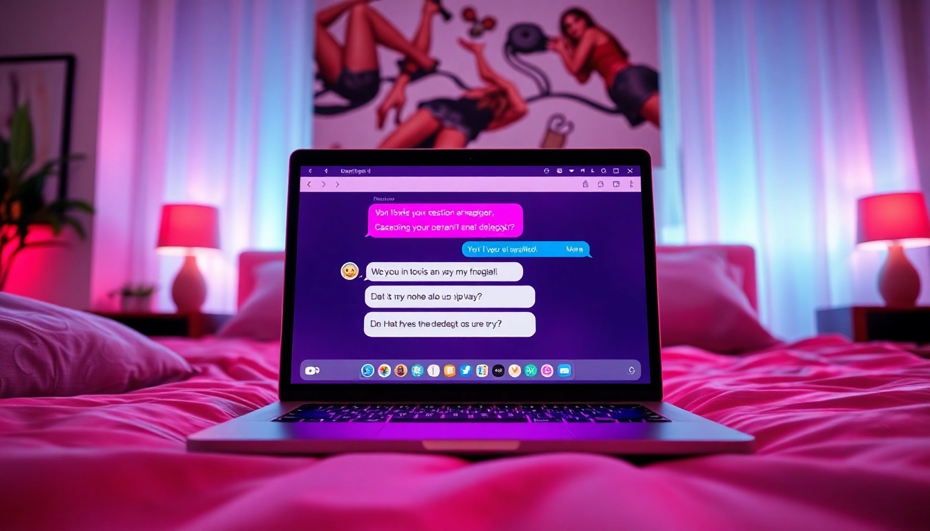 AI sexting conversation between virtual characters in an intimate chat setting.