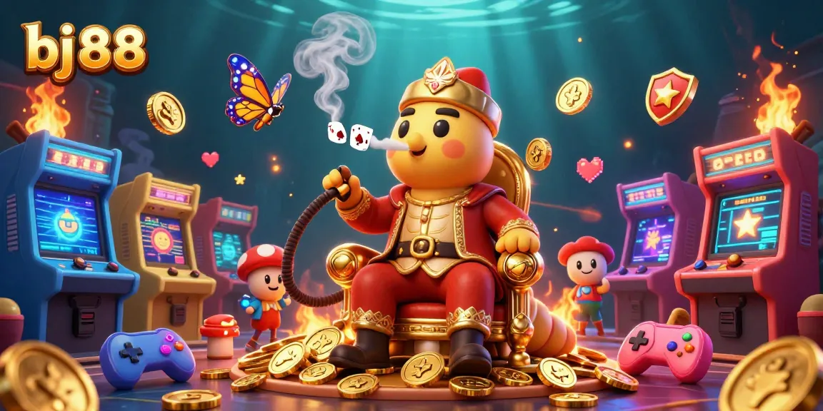 Experience thrilling gameplay at bj 88 with a vibrant 3D illustration highlighting casino excitement and camaraderie.