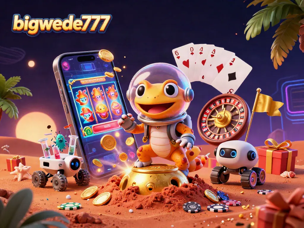 Experience thrilling gaming at bigwede777 with a vibrant Martian casino adventure.