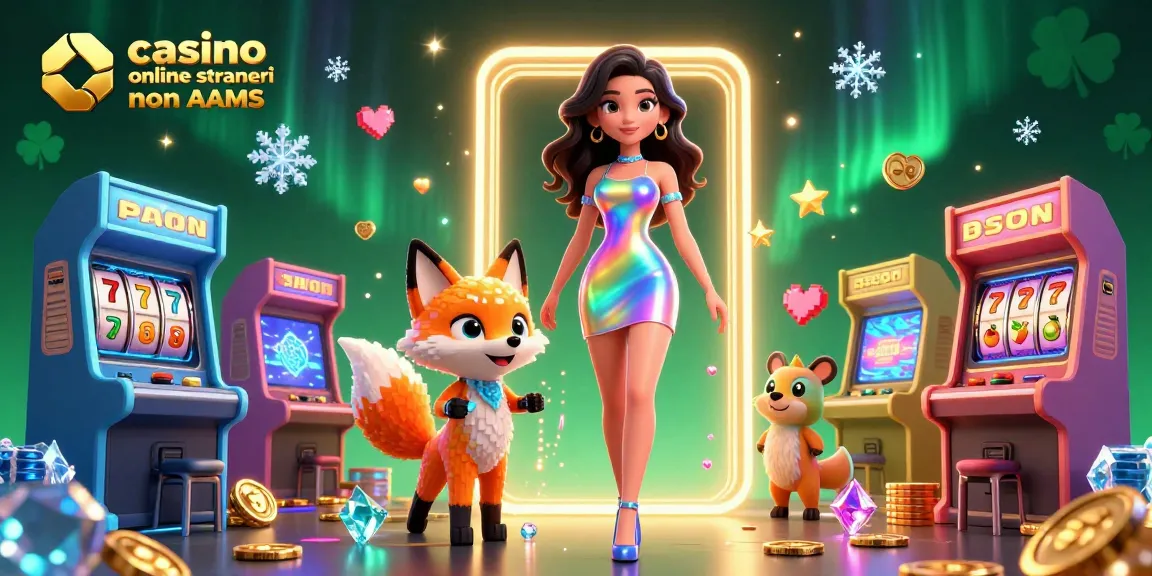 Coinvolgi con una scena vivace di casinò online stranieri non AAMS che presenta personaggi colorati ed elementi di gioco dinamici.