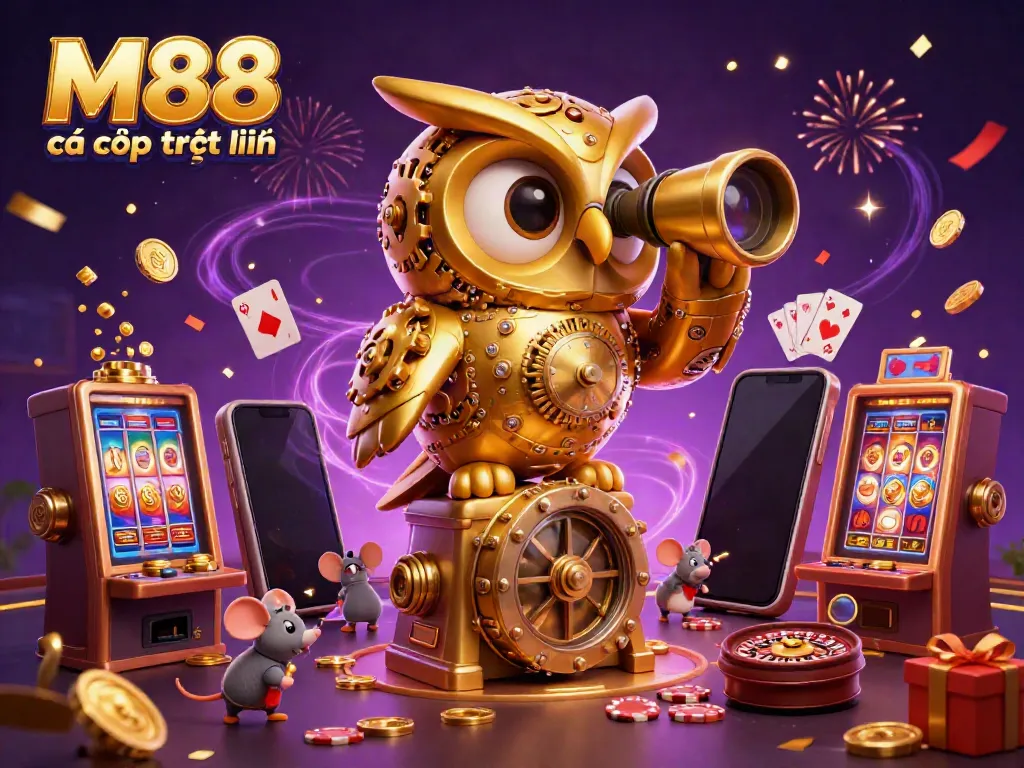 Các trò chơi M88 cá cược trực tuyến sống động trong không gian sòng bạc đầy màu sắc.