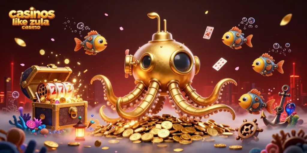 Experience casinos like Zula Casino with this vibrant illustration highlighting epic gaming adventures.
