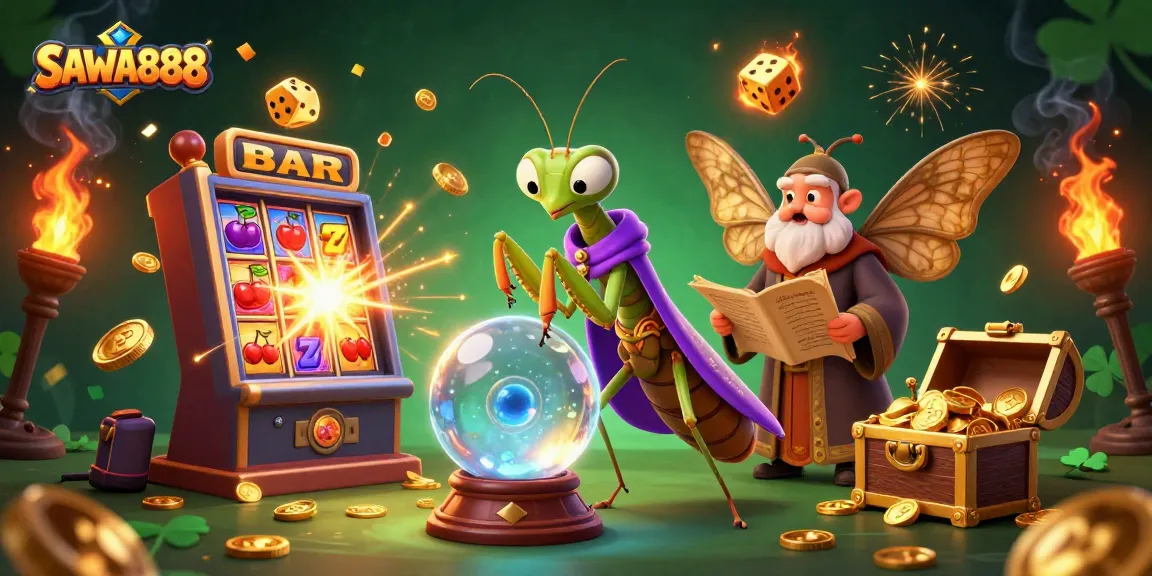 Experience the fortune-telling magic at SAWA888 with a vibrant 3D gambling theme.