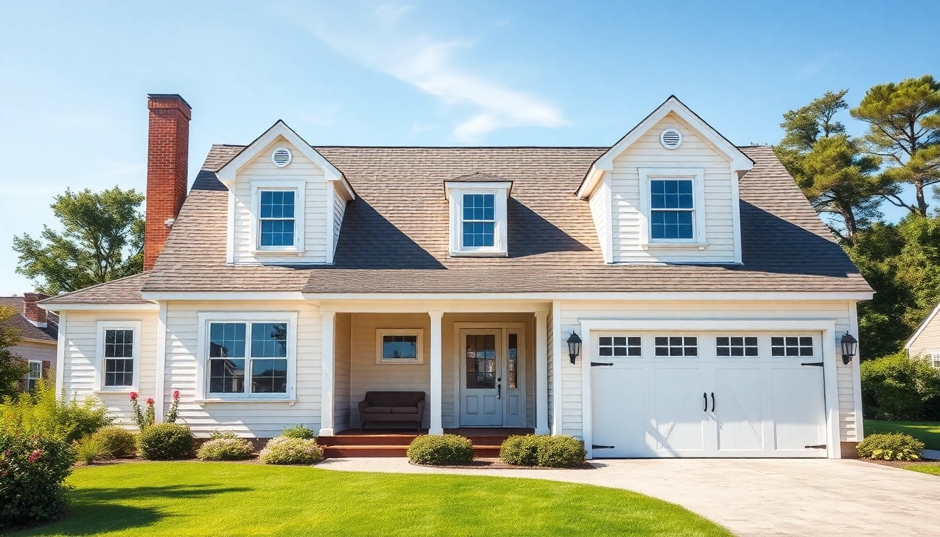 Renovated cape cod home addition with attractive attached garage and coastal view.