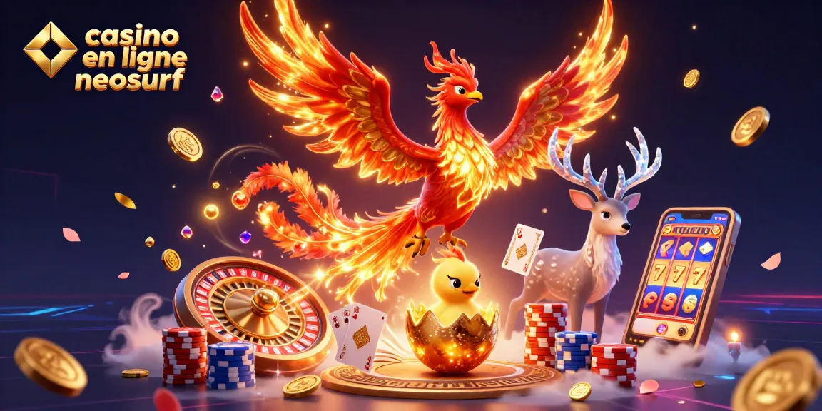 Plongez dans le monde passionnant du casino en ligne neosurf avec des personnages de phénix vibrants et des éléments de jeu dynamiques.