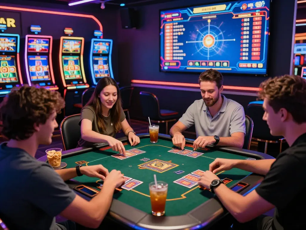 Engaging gameplay scene showing friends playing tải go88 in an exciting online casino environment.