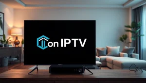 Watch unbeatable channels with iron iptv in a modern living room setting.