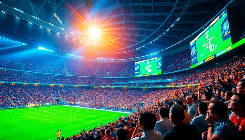Engage with the best sportsbooks Brazil as fans cheer in a vibrant stadium atmosphere.