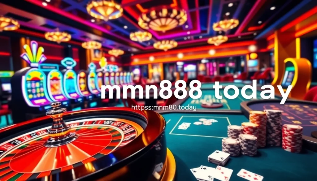 Experience the excitement of online gambling with high-stakes action at https://mm88.today/ featuring vibrant casino elements.
