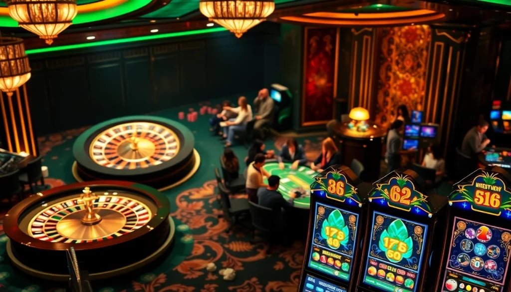 GG88 casino scene with poker chips and roulette wheel creating an exciting gambling atmosphere.