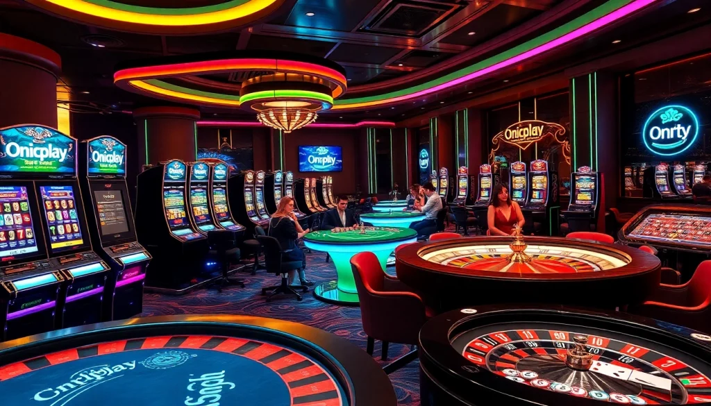 Engaging gamblers enjoying diverse games at Onicplay online casino.