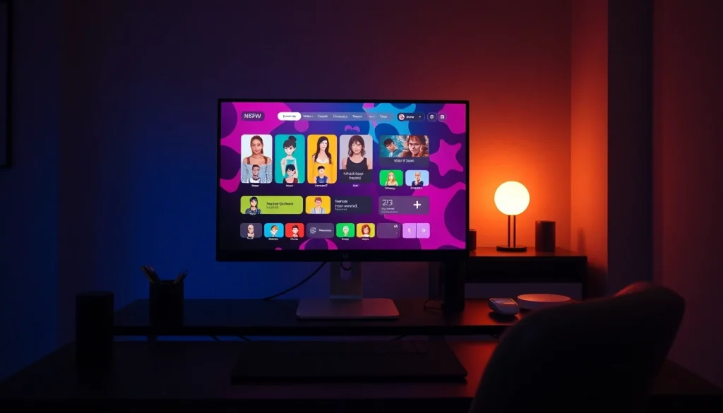 Engaging interface of an NSFW AI platform in a modern workspace.