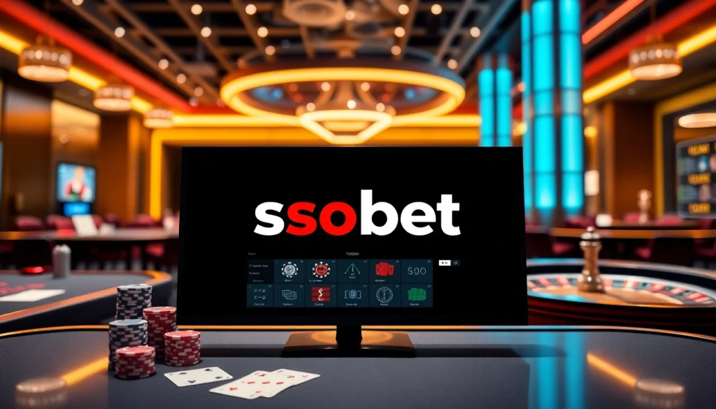 Sbobet online betting interface showcasing vibrant casino elements and user-friendly design.
