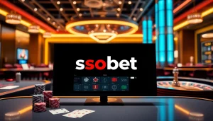 Sbobet online betting interface showcasing vibrant casino elements and user-friendly design.