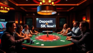 Experience the thrill of betting with depo 5k in this luxurious casino scene.