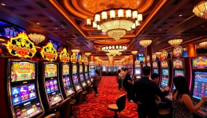 Players engaging with slot pragmatic machines in a vibrant casino atmosphere filled with excitement.