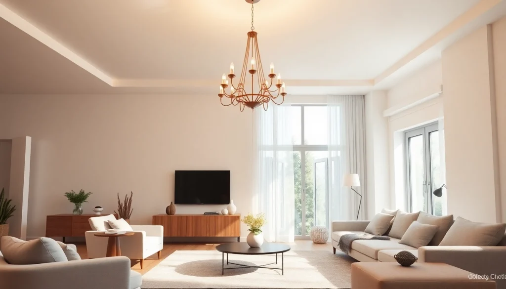 Sleek Illumination illuminating a modern living room with minimalist design.