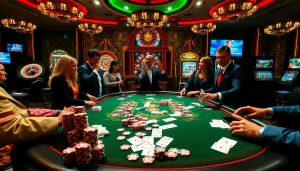 Découvrez l'excitation du casino en ligne argent réel avec des jeux de poker vibrants dans une atmosphère luxueuse.