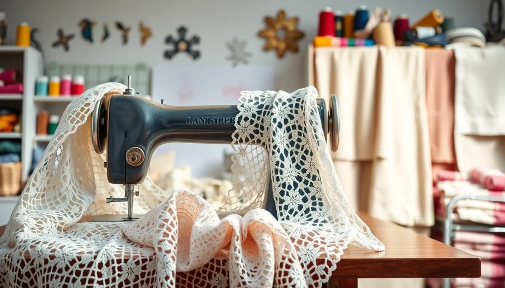 Kant stof kopen in een aantrekkelijke stoffenwinkel met verschillende soorten kantstoffen.